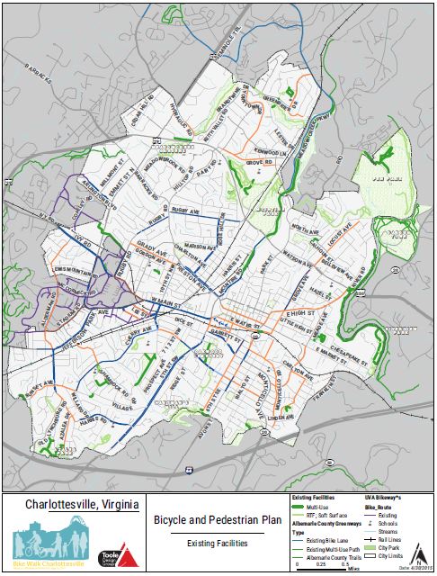 Charlottesville Bike Map